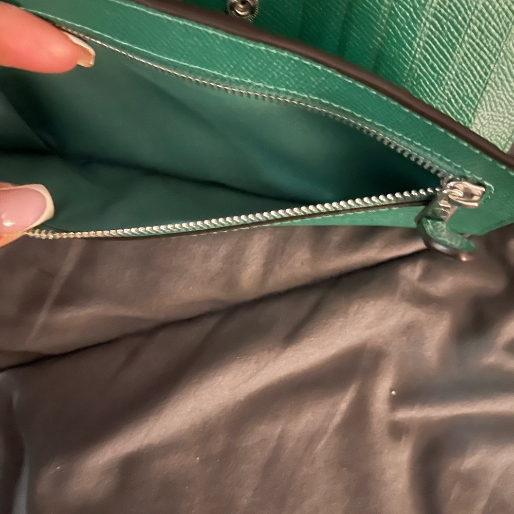 Coach Emerald Green Leather Shoulder Bag - Picture 10 of 16